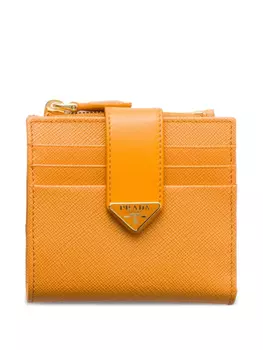 Маленький кошелек из гладкой кожи Saffiano Prada, оранжевый