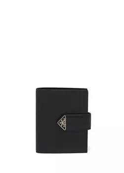 Маленький кошелек из сафьяновой кожи и кожи Prada, черный