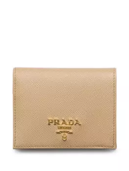 Маленький кошелек из сафьяновой кожи Prada, нейтральный
