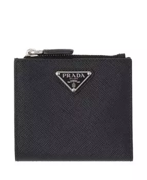 Маленький кошелек из сафьяновой кожи Prada, черный