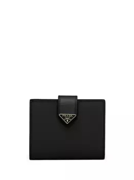 Маленький кошелек из сафьяновой кожи с логотипом Prada, черный
