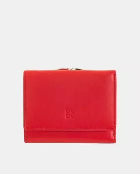 Маленький кошелек из телячьей кожи наппа красного цвета с пуговицей и мундштуком Dudu, красный