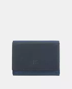 Маленький кошелек из телячьей кожи темно-синего цвета наппа с мешочком для монет Dudu, темно-синий