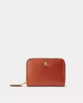 Маленький кошелек из верблюжьей кожи на молнии Lauren Ralph Lauren, коричневый