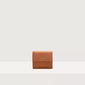 Маленький кошелек из зерненой кожи Coccinelle METALLIC SOFT, коричневый