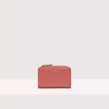 Маленький кошелек из зерненой кожи Coccinelle METALLIC SOFT, красный