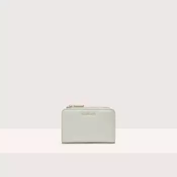 Маленький кошелек из зерненой кожи Coccinelle METALLIC SOFT, зеленый