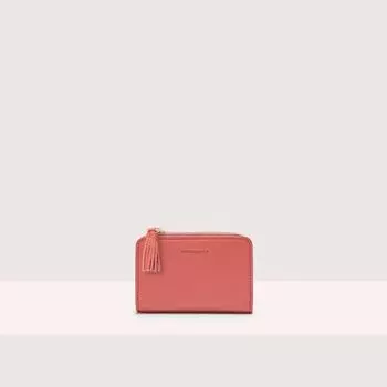 Маленький кошелек из зерненой кожи Coccinelle TASSEL, красный