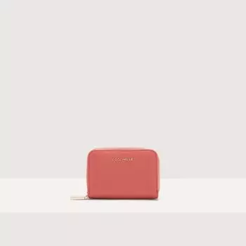 Маленький кошелек из зерненой кожи Coccinelle METALLIC SOFT, красный