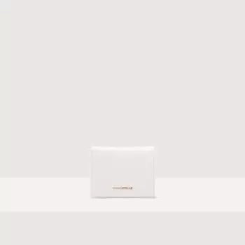 Маленький кошелек из зернистой кожи Coccinelle METALLIC SOFT, белый