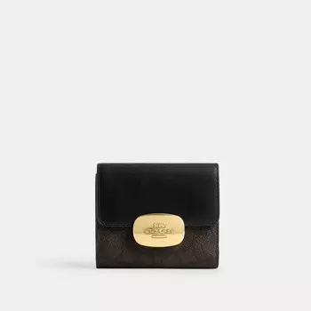 Маленький кошелек Элиза COACH, золотой/коричневый/черный