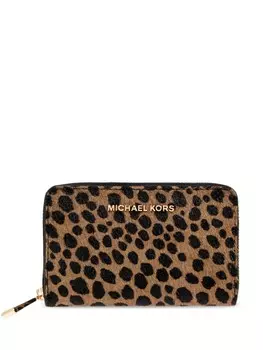 Маленький кошелек Michael Michael Kors с леопардовым принтом, коричневый