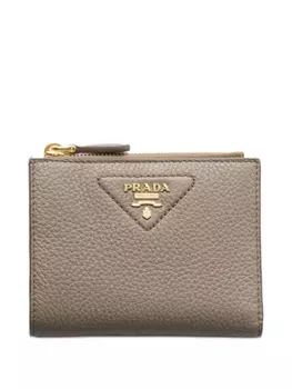 Маленький кошелек Prada из зернистой кожи, нейтральный