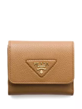 Маленький кошелек с логотипом Prada, коричневый