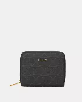 Маленький кошелек с тисненым логотипом Liu Jo, черный