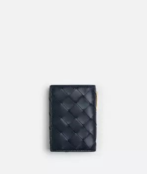 Маленький кошелек с тройной молнией intrecciato Bottega Veneta