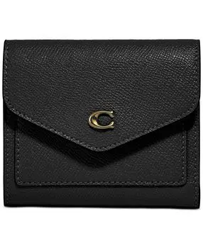 Маленький кошелек Wyn из перекрестной кожи COACH, черный