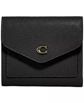 Маленький кошелек Wyn из перекрестной кожи Coach, черный