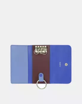 Маленький кожаный брелок на 5 крючков Dudu, синий