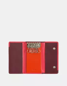 Маленький кожаный брелок на 6 крючков Dudu, коралловый