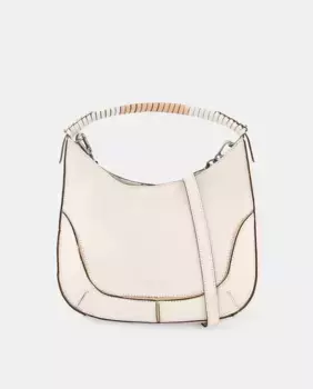 Маленький кожаный хобо с магнитной застежкой Abbacino, бежевый
