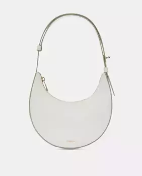 Маленький кожаный хобо в форме полумесяца Furla, белый