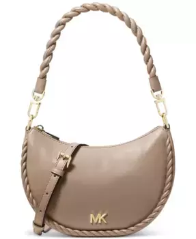 Маленький кожаный конвертируемый клатч Kyla Michael Kors, коричневый/бежевый