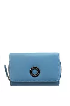 Маленький кожаный кошелек Flavia на молнии, тройное сложение PRIMEHIDE, синий