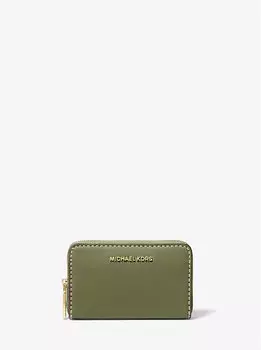 Маленький кожаный кошелек Jet Set с отделкой Michael Kors, зеленый