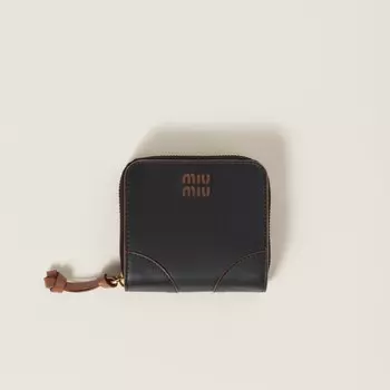 Маленький кожаный кошелек Miu Miu, черный