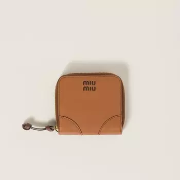 Маленький кожаный кошелек Miu Miu, коричневый