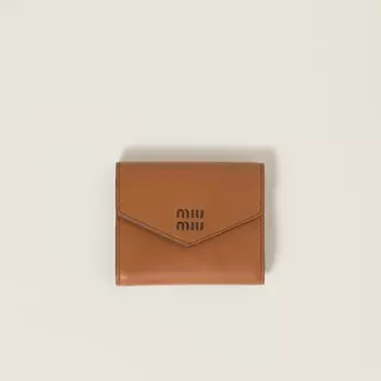 Маленький кожаный кошелек Miu Miu, коричневый