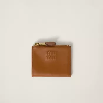 Маленький кожаный кошелек Miu Miu, коричневый