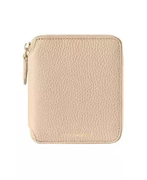 Маленький кожаный кошелек на молнии MAISON de SABR, коричневый/бежевый