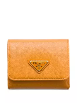 Маленький кожаный кошелек Prada, оранжевый