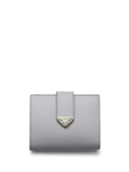 Маленький кожаный кошелек Prada, серый