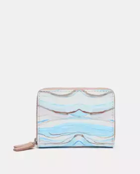 Маленький кожаный кошелек с абстрактным принтом Abbacino, синий