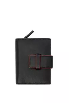 Маленький кожаный кошелек тройного сложения 'Alice' PRIMEHIDE, черный