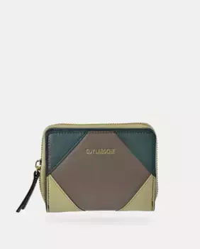 Маленький кожаный кошелек в стиле пэчворк Guy Laroche, зеленый
