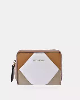 Маленький кожаный кошелек в стиле пэчворк Guy Laroche, бежевый
