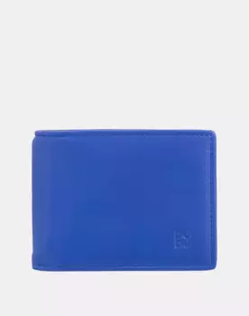 Маленький кожаный мужской кошелек с зажимом для денег Dudu, синий