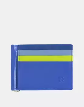 Маленький кожаный мужской кошелек с зажимом для денег Dudu, синий