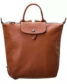 Маленький кожаный рюкзак Longchamp Le Pliage Xtra, коричневый