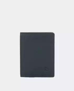 Маленький мужской кошелек Dudu из телячьей кожи наппа с визитницей, темно-синий