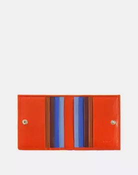 Маленький мужской кожаный кошелек с портмоне Dudu, оранжевый