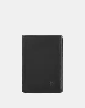 Маленький мужской кожаный кошелек с внутренним клапаном Dudu, черный