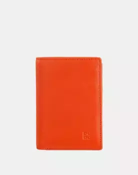 Маленький мужской кожаный кошелек с внутренним клапаном Dudu, оранжевый