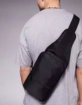 Маленький нейлоновый рюкзак через плечо ASOS DESIGN черного цвета