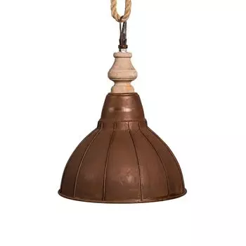 Маленький подвесной светильник Ржавый коричневый из металла и дерева ржавый промышленный подвесной светильник Grafelstein, бежевый