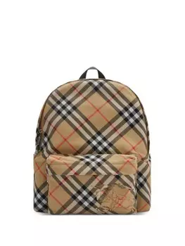 Маленький рюкзак Burberry с клетчатым принтом, нейтральный